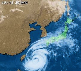 De zuidelijke eilanden van Japan worden regelmatig getroffen door een Cycloon